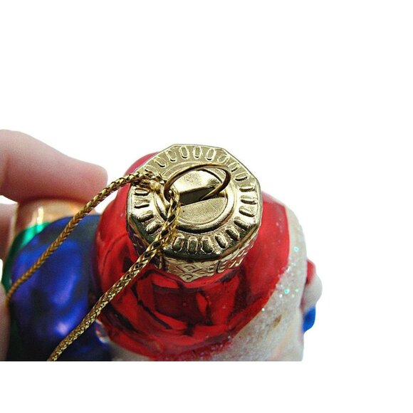 Vintage Glass Christmas Holiday Ornament Santa Sleigh Gifts Tree Hanging 6" - Picture 9 of 12